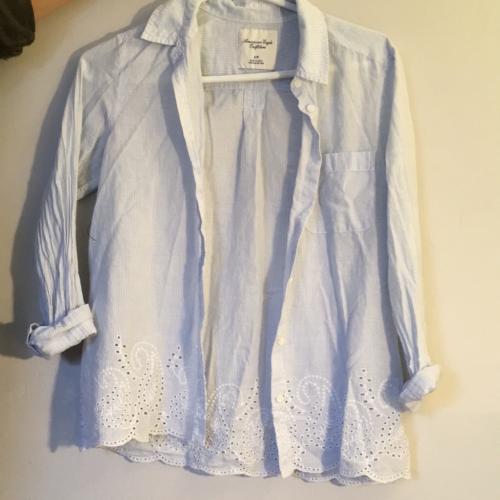 American Eagle Striped Button-Down